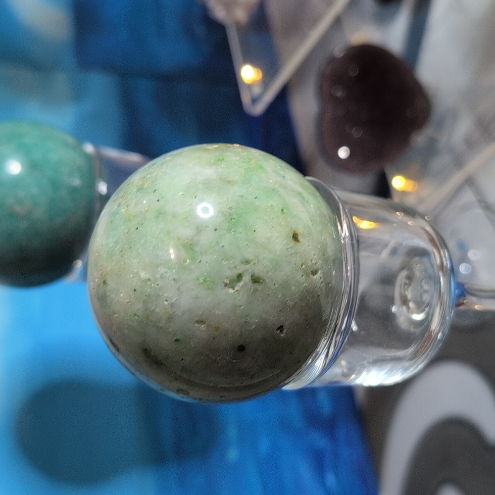 Chrysoprase moon crystal ball (gemstone)